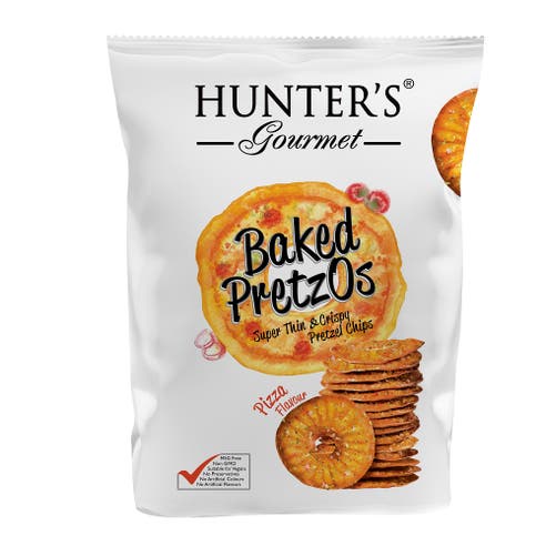 Hunter's Gourmet Pizza Flavor Baked Pretzos 160g - Available at Alosra Online Supermarket