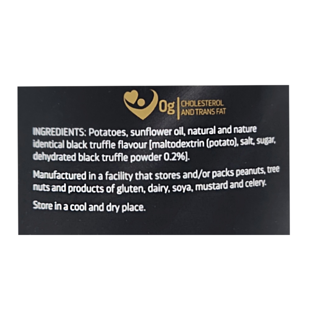 Hunter's Gourmet Black Truffle Hand Cooked Potato Chips 150g back image