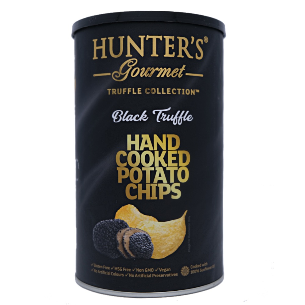 Hunter's Gourmet Black Truffle Hand Cooked Potato Chips 150g - Available at Alosra Online Supermarket
