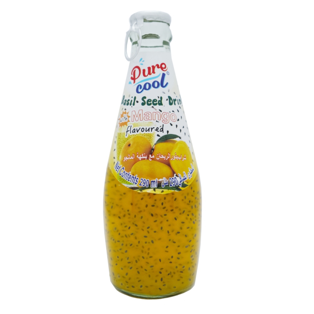 Pure Basil Seed Mango Drink 290ml - Available at Alosra Online Supermarket