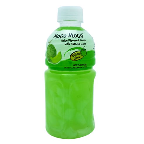 Mogu Mogu Melon Flavored Drink with Nata de Coco 320ml - Available at Alosra Online Supermarket