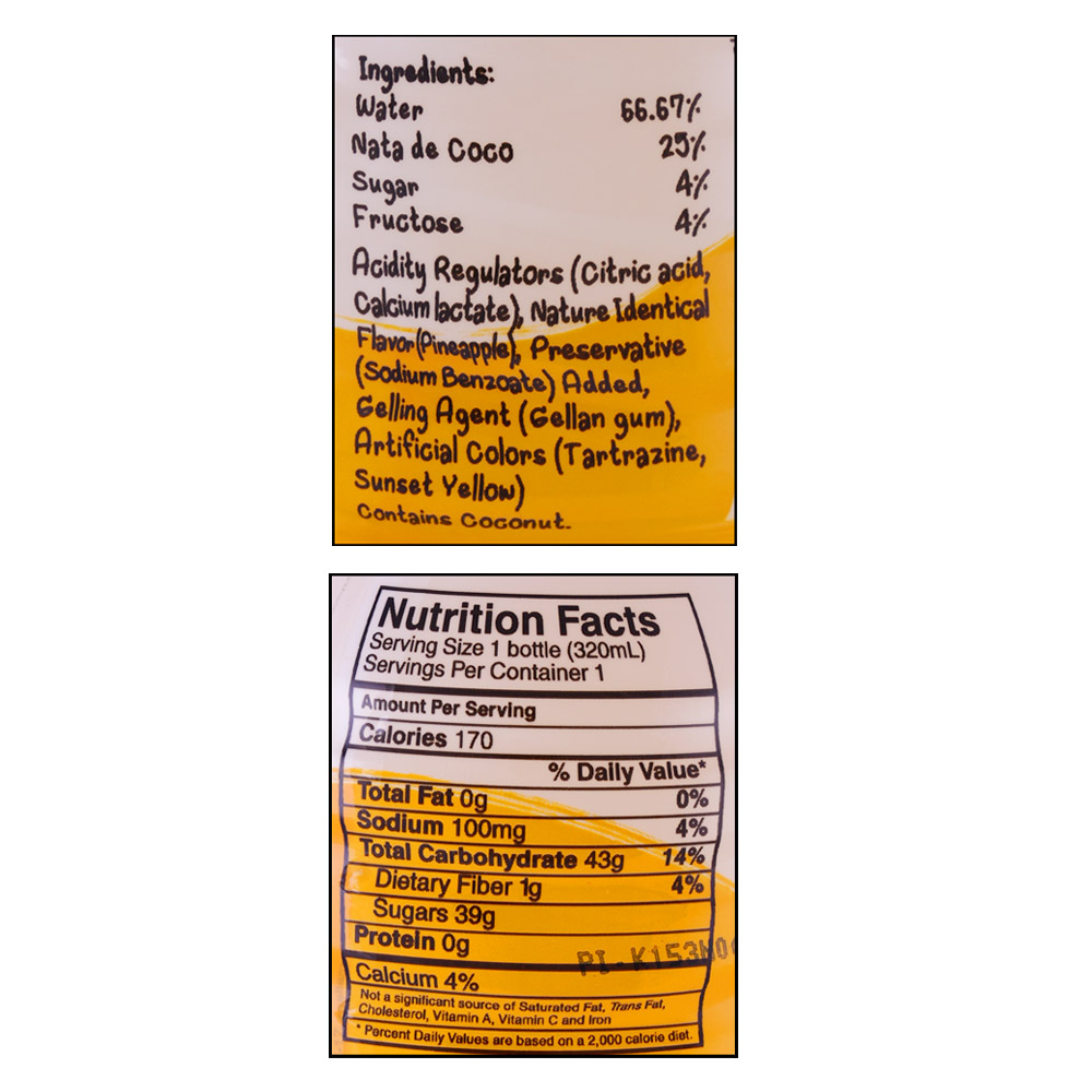Mogu Mogu Pineapple Flavored Drink with Nata de Coco 320ml right side image