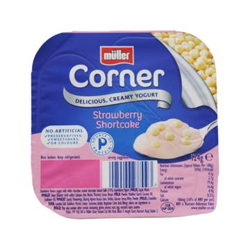 Muller Corner Strawberry Shortcake Yogurt 124g - Available at Alosra Online Supermarket