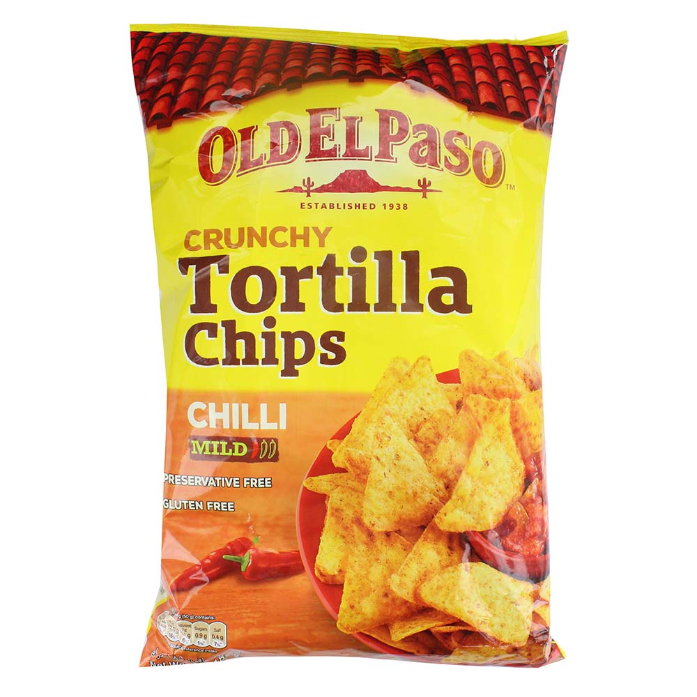 Old El Paso Chilli Crunchy Tortilla Chips 185g - Available at Alosra Online Supermarket