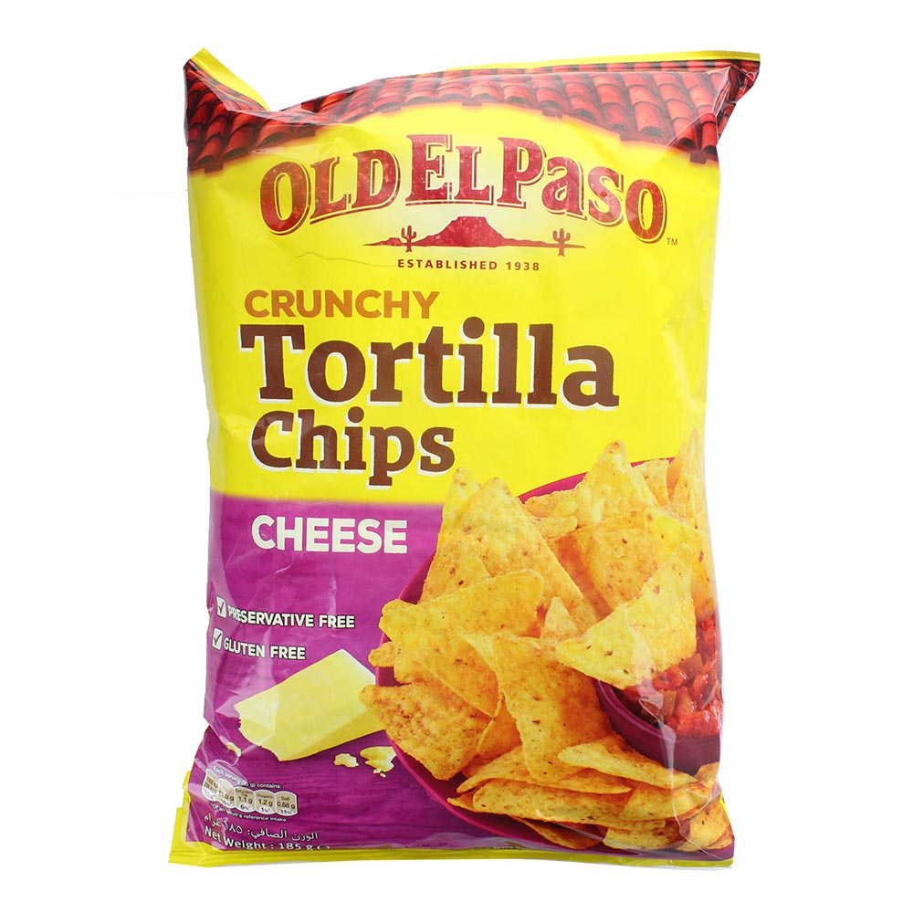 Old El Paso Crunchy Cheese Tortilla Chips 185g - Available at Alosra Online Supermarket