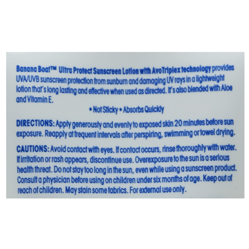 Banana Boat Ultra Protect SPF 50 Sunscreen Lotion 90ml back image