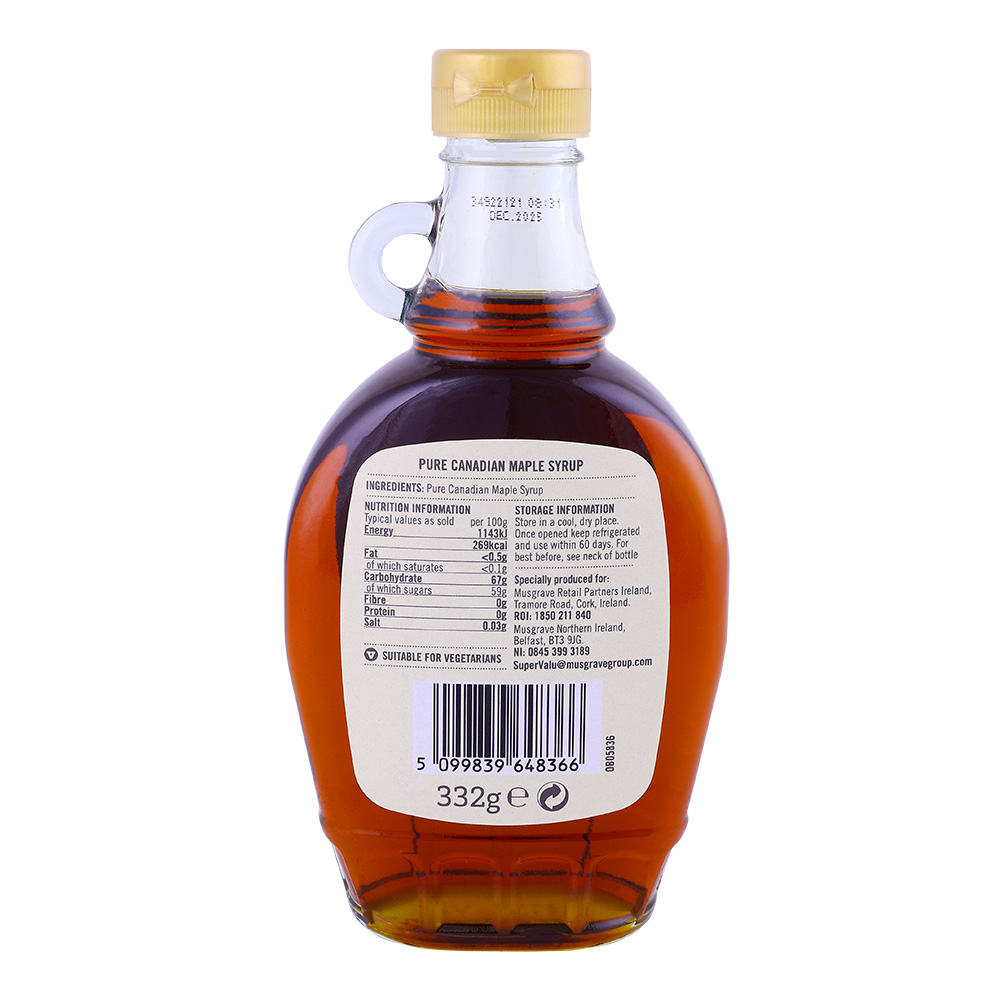 SuperValu Signature Tastes Maple Syrup 332g back image