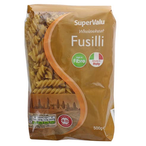 SuperValu Wholewheat Fusilli Pasta 500g - Available at Alosra Online Supermarket