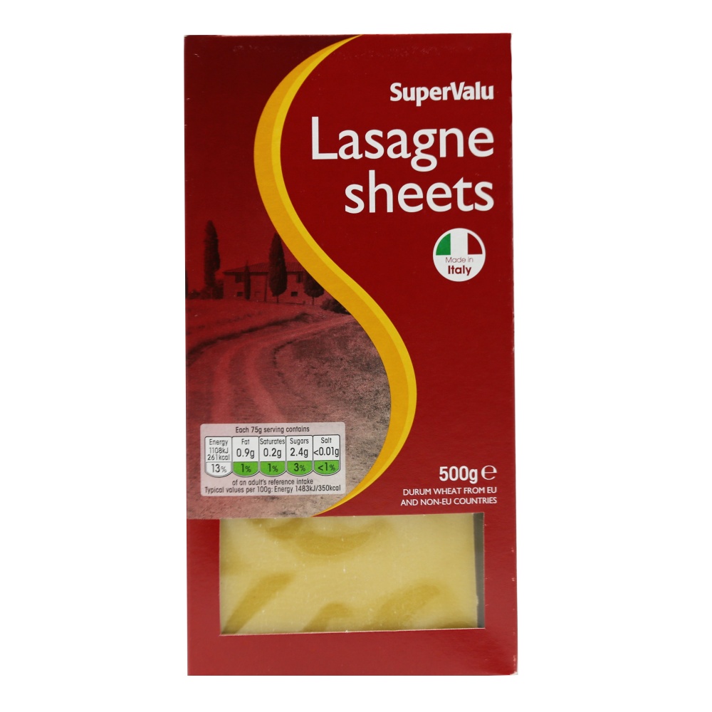 SuperValu Lasagne Sheets Pasta 500g - Available at Alosra Online Supermarket
