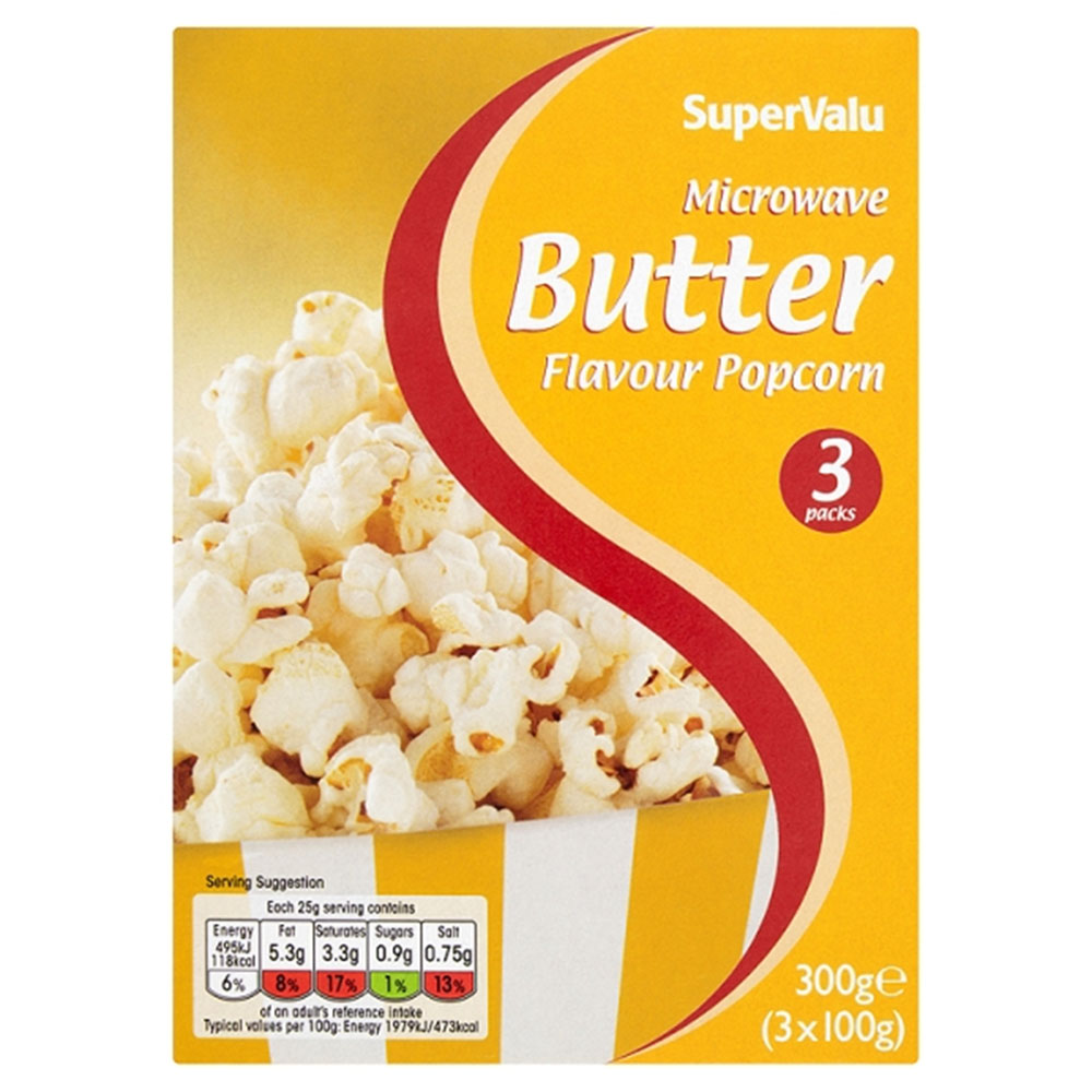 SuperValu Butter Microwave Popcorn 300g - Available at Alosra Online Supermarket