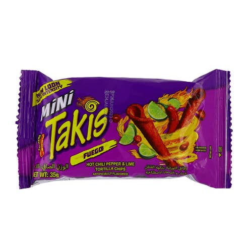 Takis Fuego Mini Hot Chilli Pepper & Lime Tortilla Chips 34g 