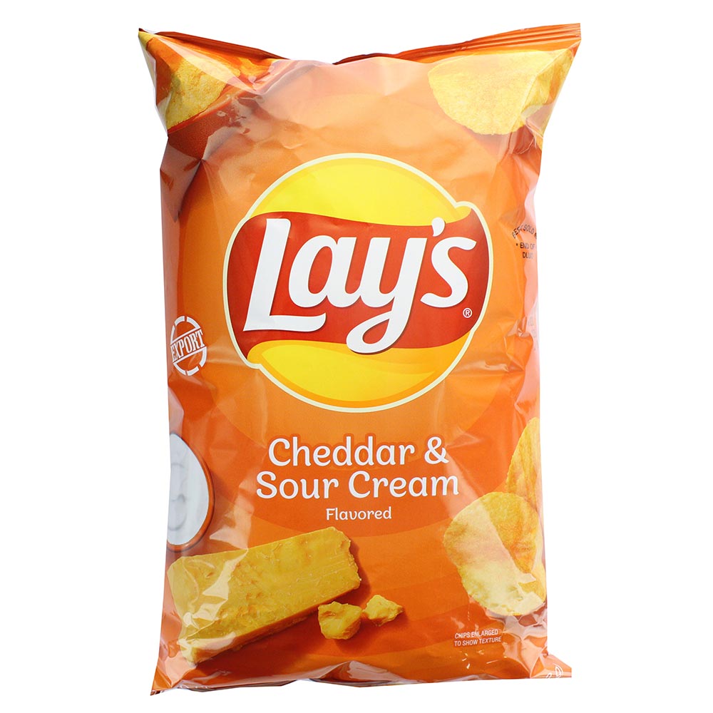 Lay's Cheddar & Sour Cream Potato Chips 6.5oz - Available at Alosra Online Supermarket