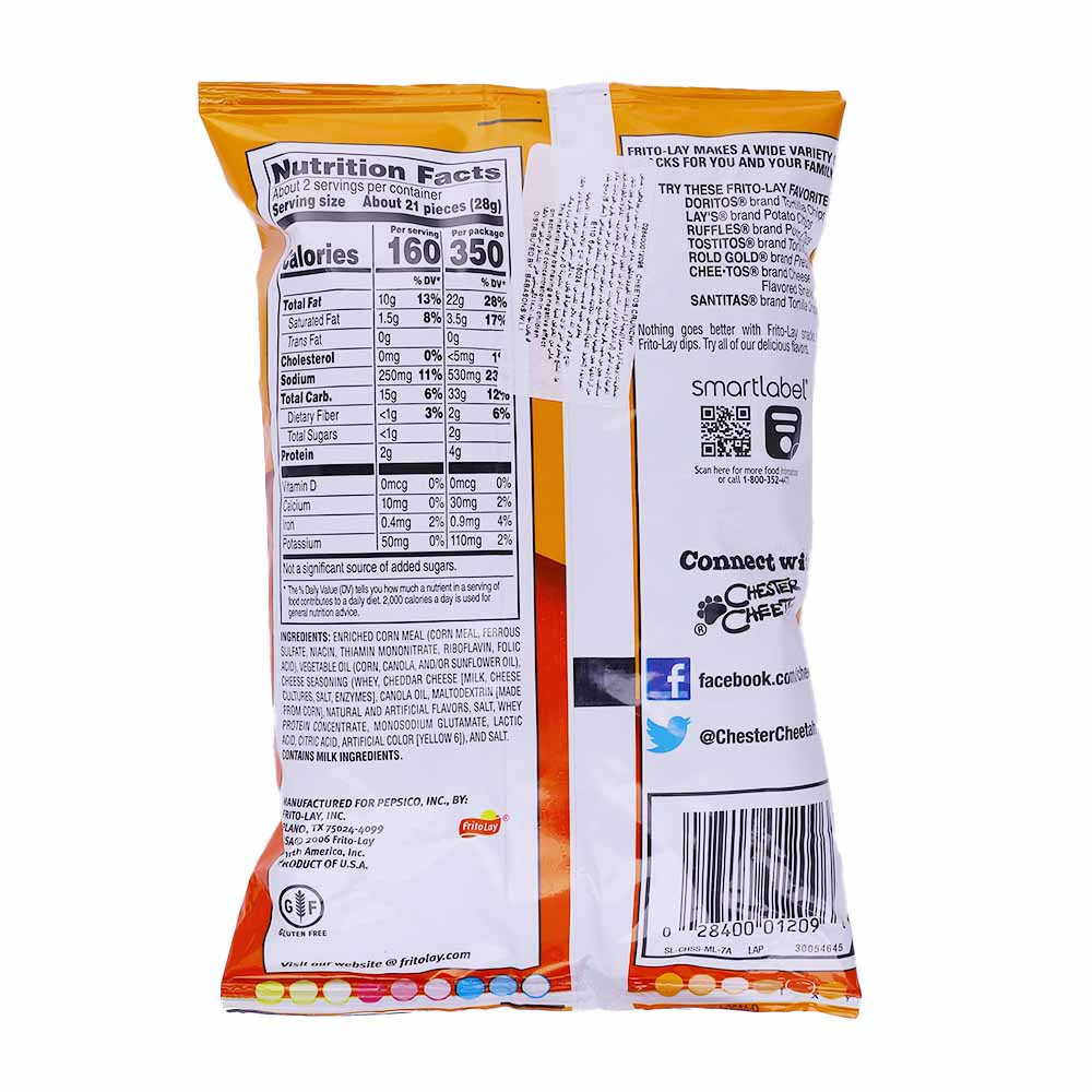 Cheetos Crunchy Cheese Snacks 2.125oz back image