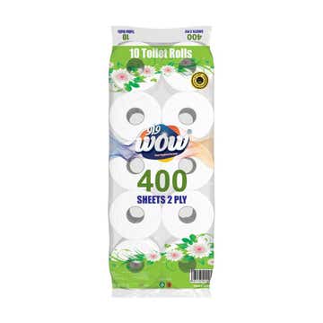 WOW Toilet Rolls 400 Sheets 10's 2Ply - Available at Alosra Online Supermarket