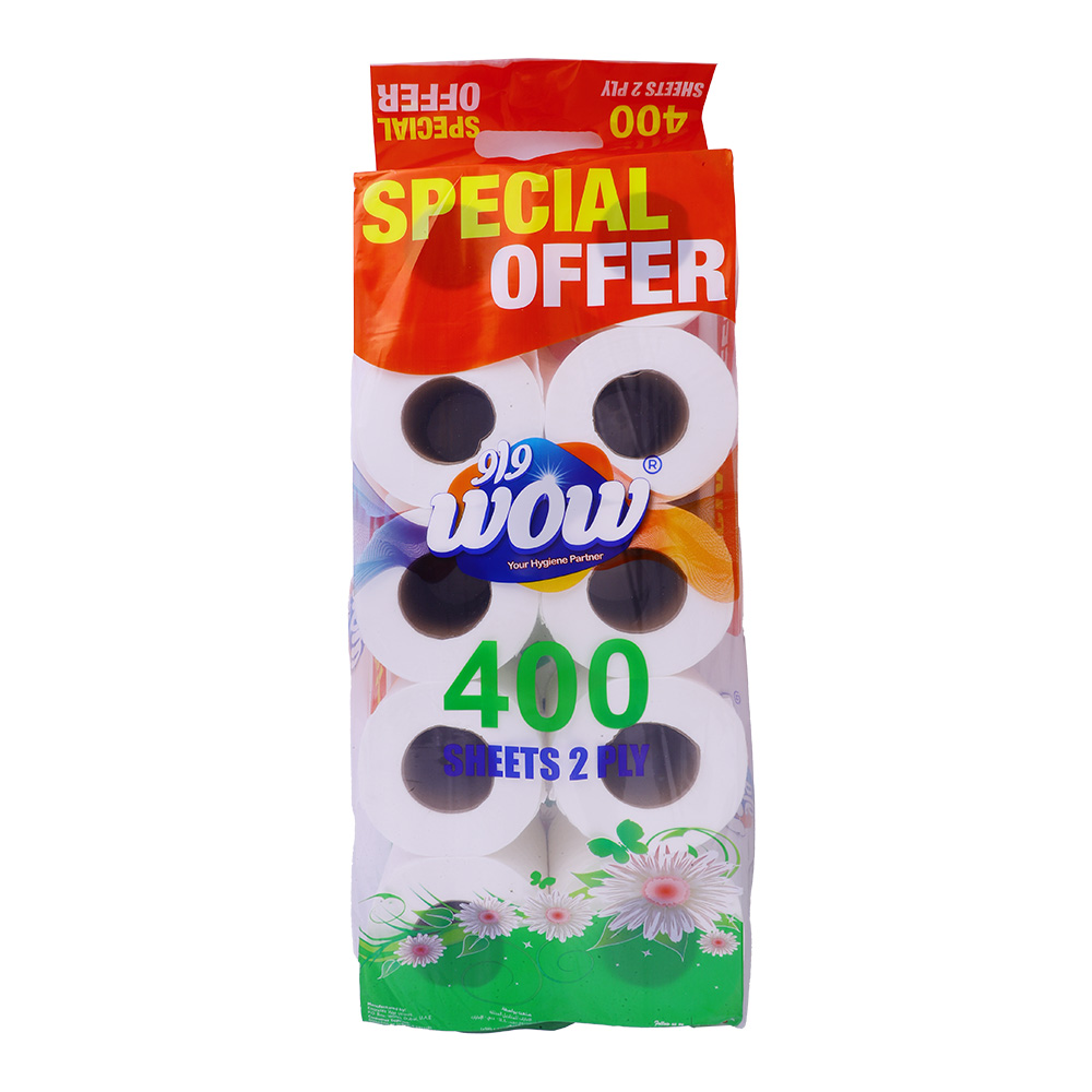 Wow Toilet Rolls 400x2Ply [10 Pack] [Special Offer] back image