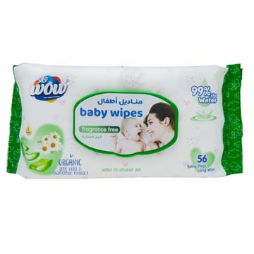 Wow Wet Baby Wipes 56's - Available at Alosra Online Supermarket