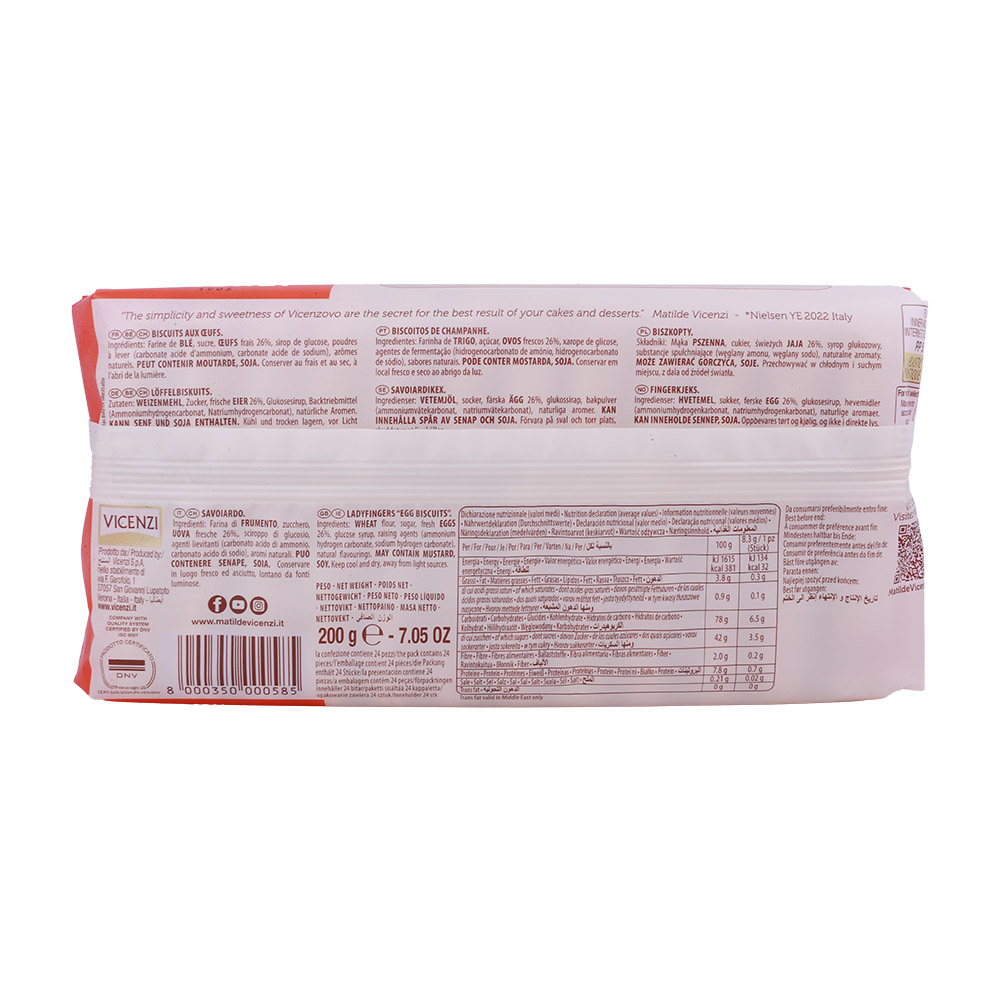 Matilde Vicenzi Lady Finger 200g back image