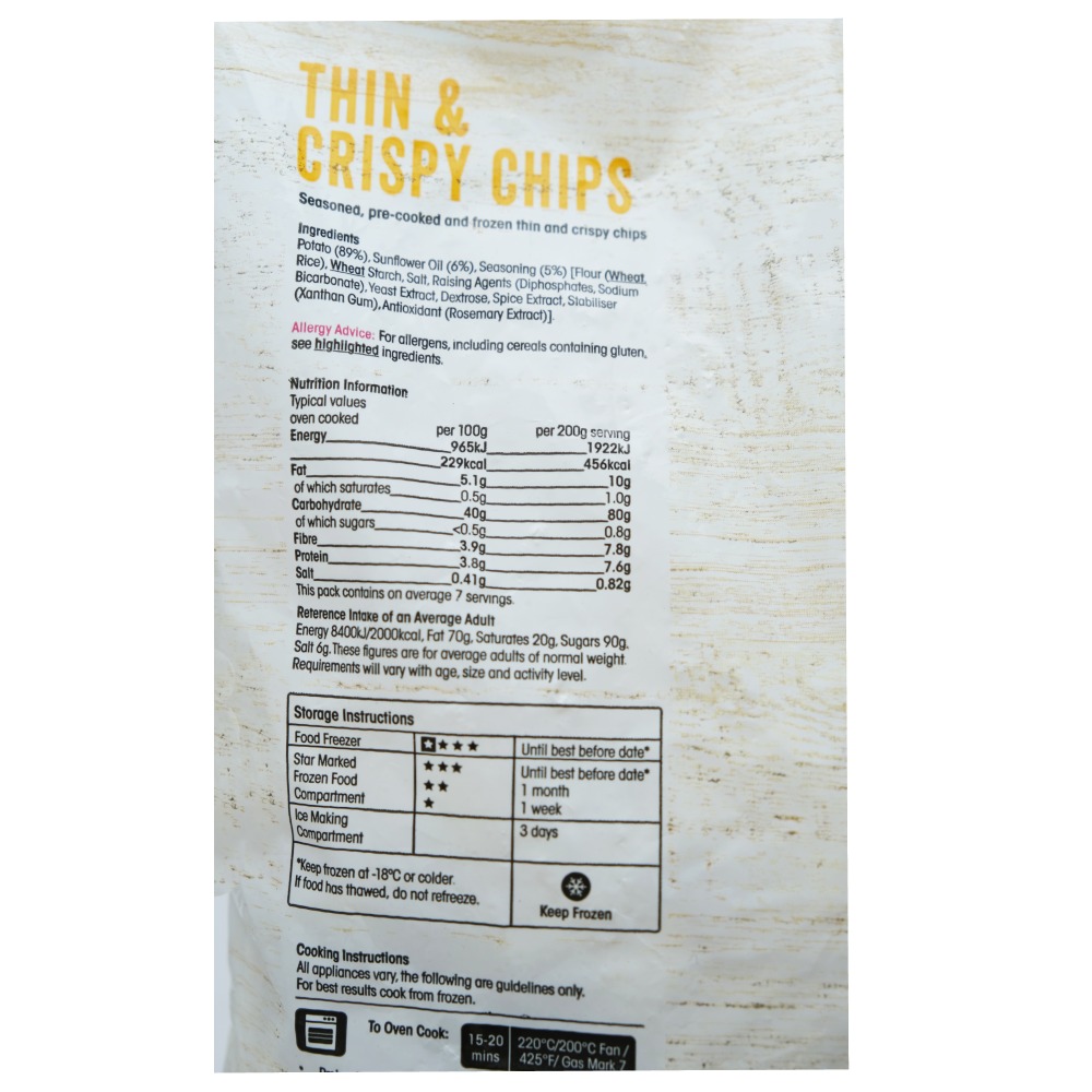 SuperValu Thin & Crispy Chips 1.5kg back image