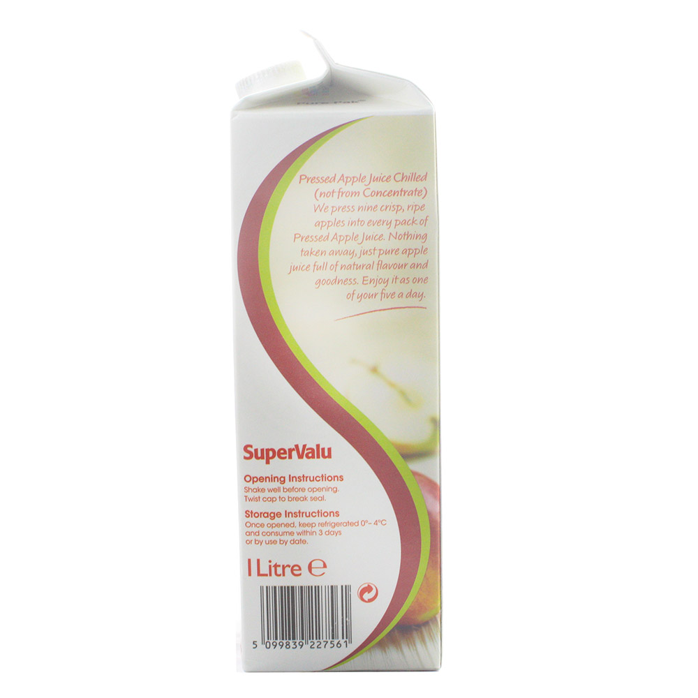 SuperValu Pressed Apple Juice 1L right side image