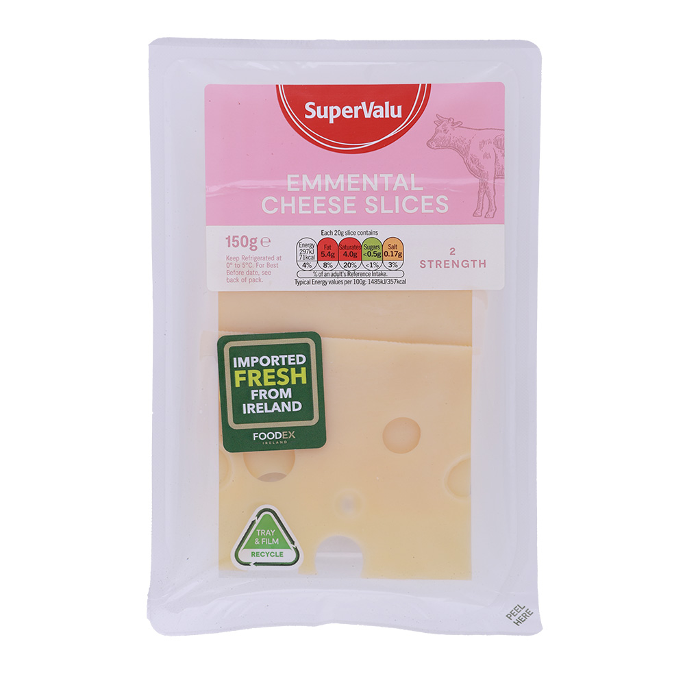SuperValu Emmental Cheese Slices 150g - Available at Alosra Online Supermarket