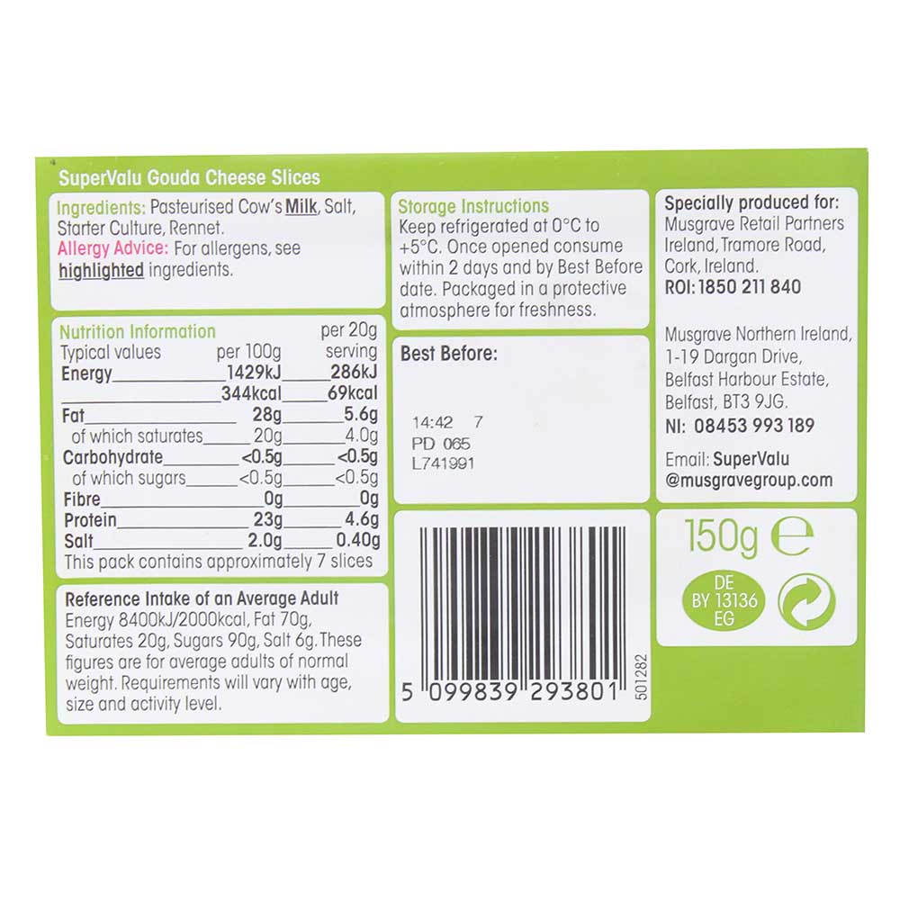 SuperValu Gouda Cheese Slices 150g - Bahrain Alosraonline supermarket
