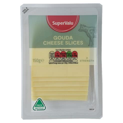 SuperValu Gouda Cheese Slices 150g - Available at Alosra Online Supermarket