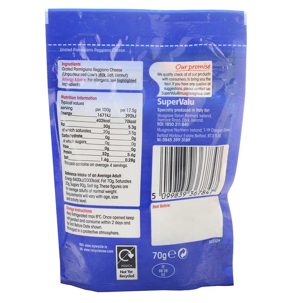 SuperValu Parmigiano Reggiano Grated 70g - Bahrain Alosraonline supermarket