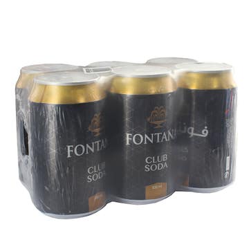 Fontana Club Soda 330ml [6 Pack] - Available at Alosra Online Supermarket