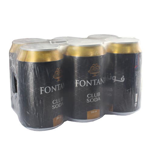 Fontana Club Soda 330ml [6 Pack] - Available at Alosra Online Supermarket
