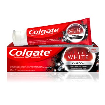 Colgate Optic White Charcoal Toothpaste 75ml - Available at Alosra Online Supermarket