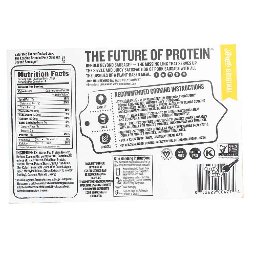 Beyond Meat Sausage Brat Original 14Oz - Bahrain Alosraonline store