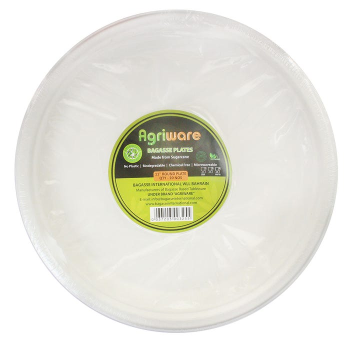 Agriware Round Plate 11" 20's - Available at Alosra Online Supermarket