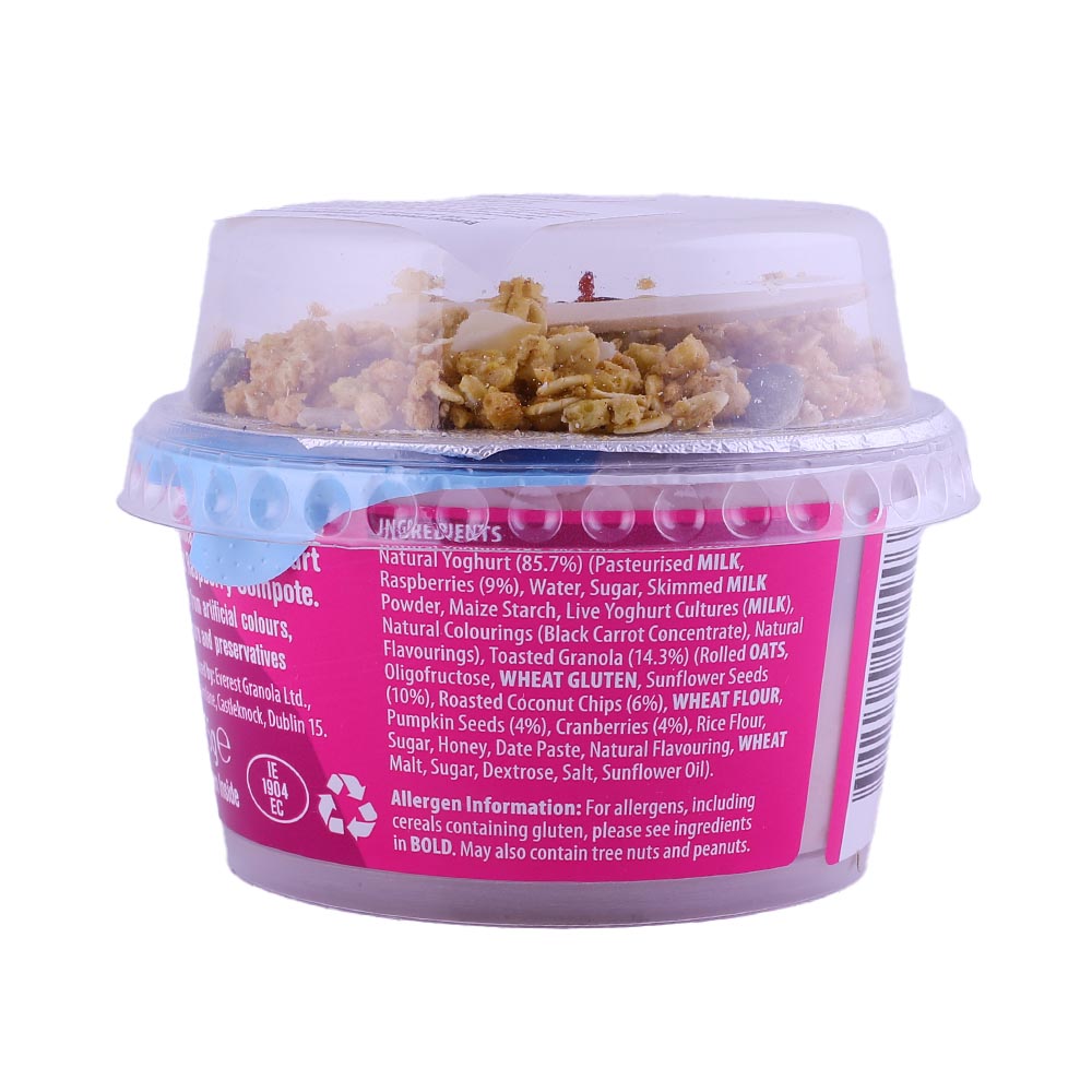 Everest Raspberry Granola Cup Yoghurt 200g back image
