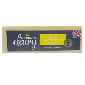 The King's Dairy White Mild Cheddar Cheese [Per Kg] - Available at Alosra Online Supermarket