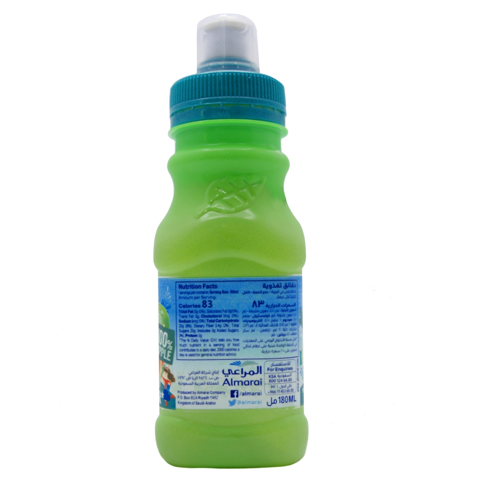 Almarai Kids No Added Sugar Apple Juice 180ml right side image