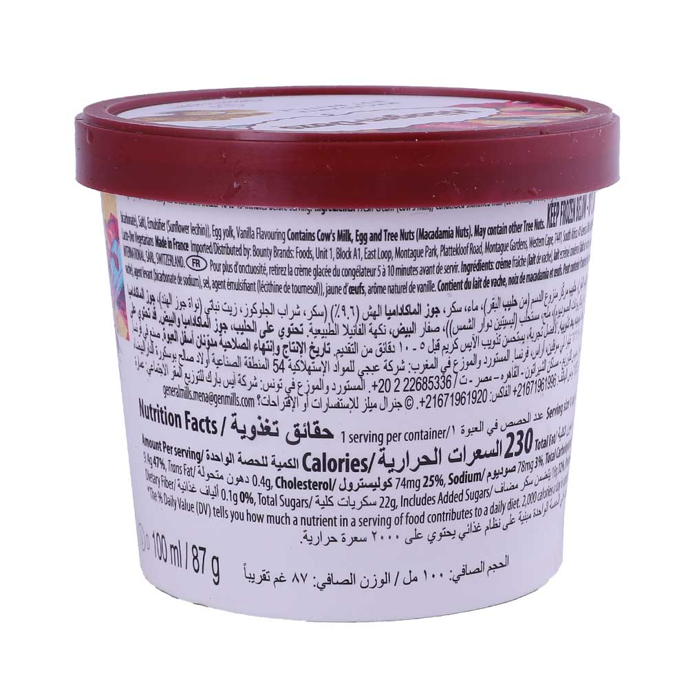 Haagen?Dazs Macadamia Nut Brittle Ice Cream 100ml back image