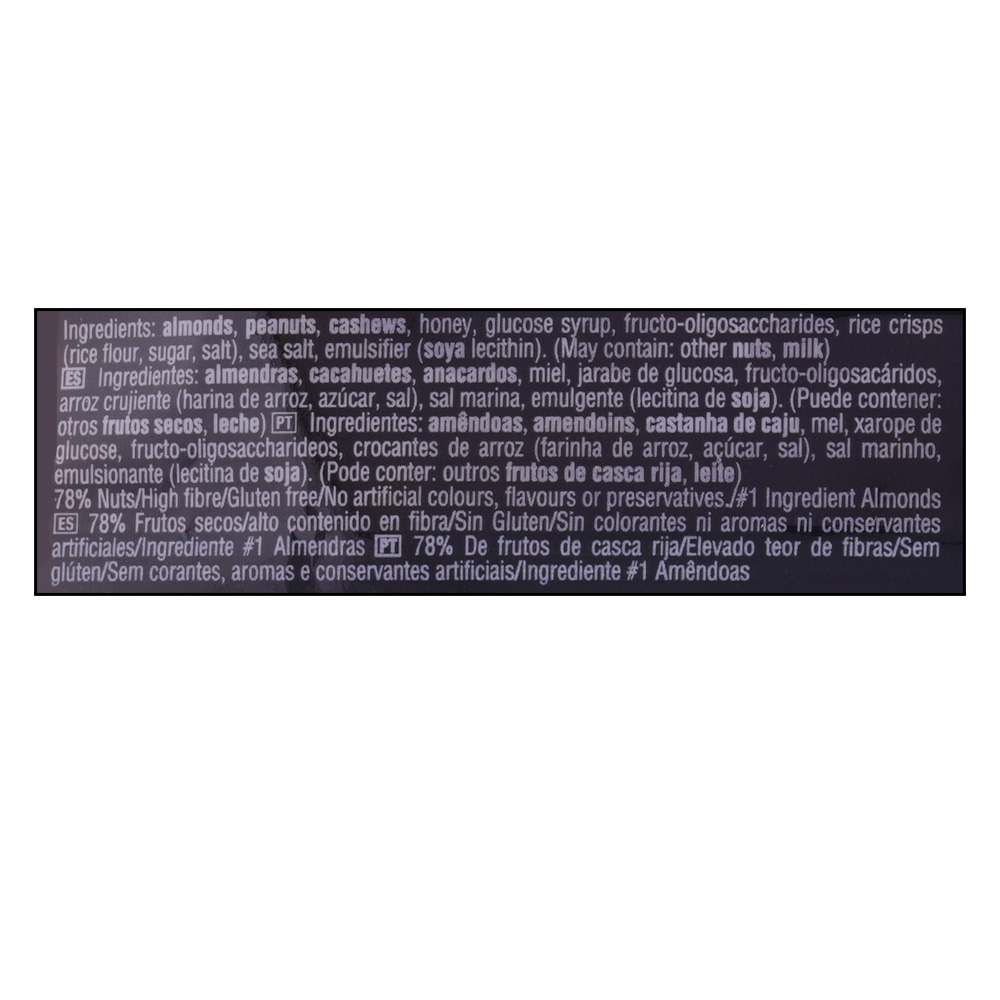 Be-Kind Honey Roasted Nuts & Sea Salt Bar 40g back image