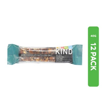 Be Kind Dark Chocolate Nuts & Sea Salt Bars 12x40g