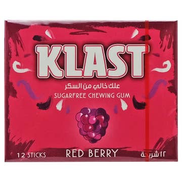 Klast Sugar Free Red Berry Chewing Gum 28.8g