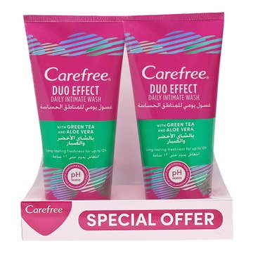 Carefree Green Tea & Aloe Vera Intimate Wash 2x200ml [Special Offer]
