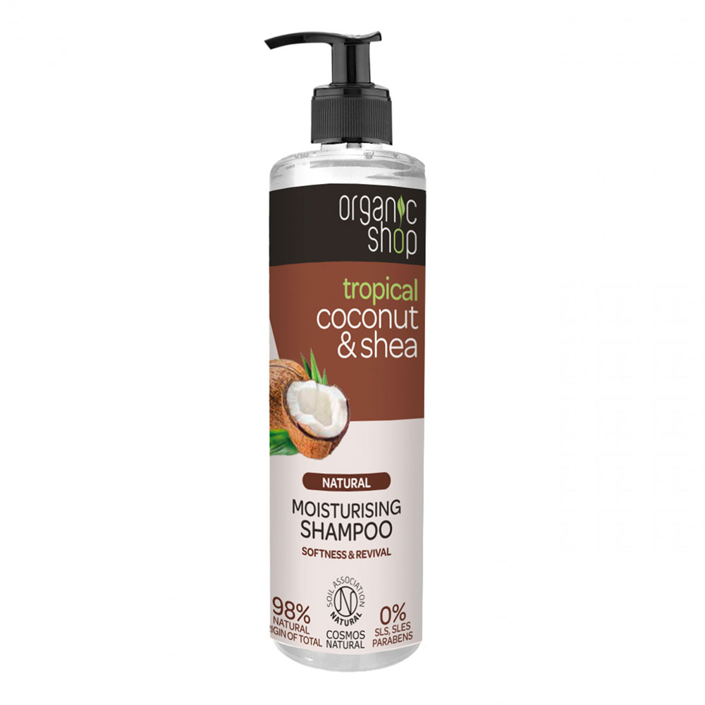 Organic Shop Tropical Coconut & Shea Moisturising Shampoo 280ml - Available at Alosra Online Supermarket