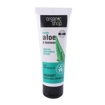 Organic Shop Aloe & Beeswax Aquasoft Hand & Nail Cream Gel 75ml - Available at Alosra Online Supermarket