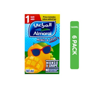 Almarai Mango & Grape Nectar Juice 6x140ml