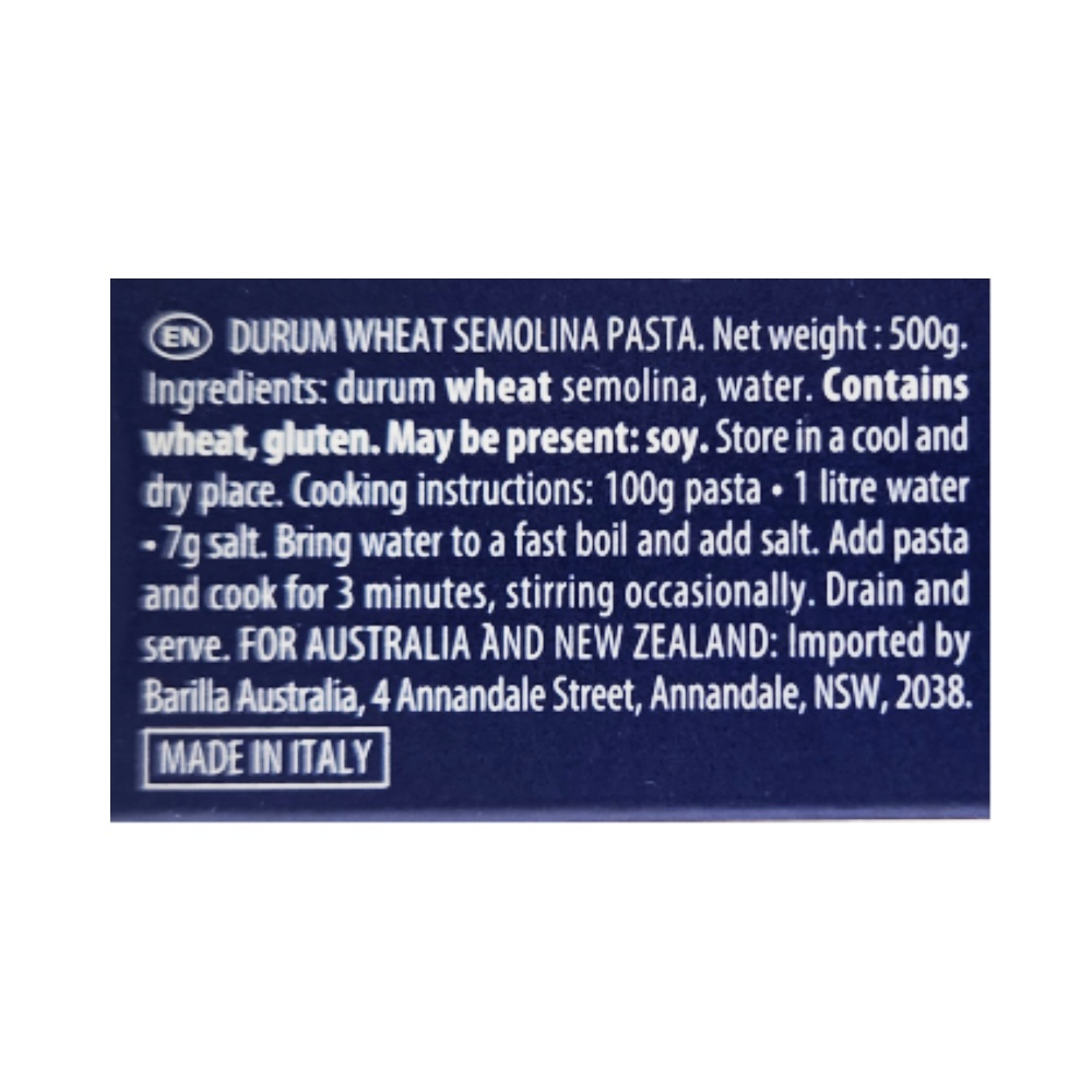 Barilla Angel Hair 500g back image