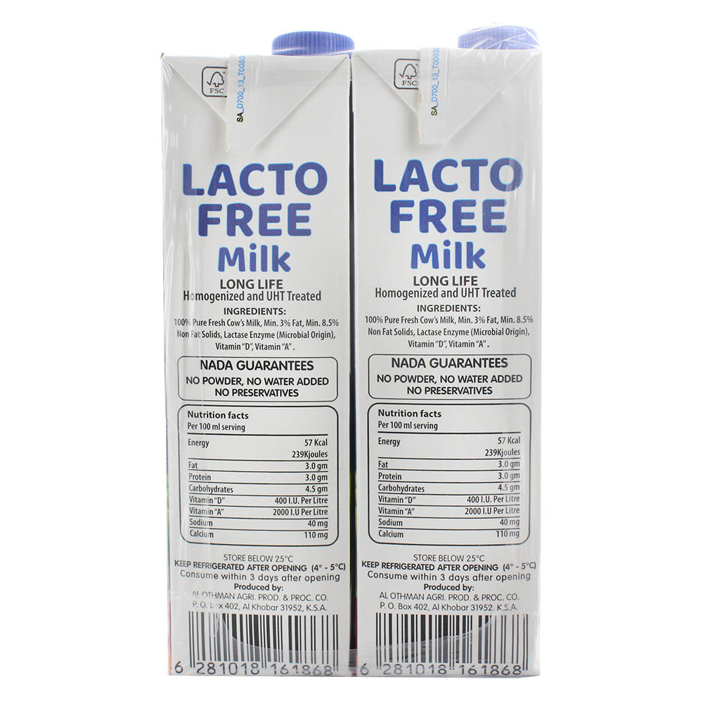 Nada Lacto Free UHT Milk 1L [4 Pack] - Bahrain Alosraonline supermarket