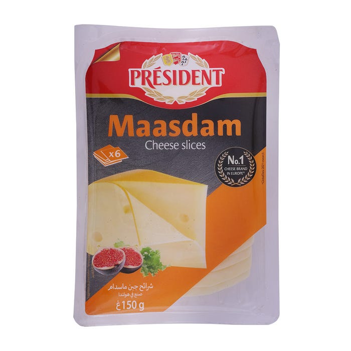 President Cheese Slices Maasdam Box 150g