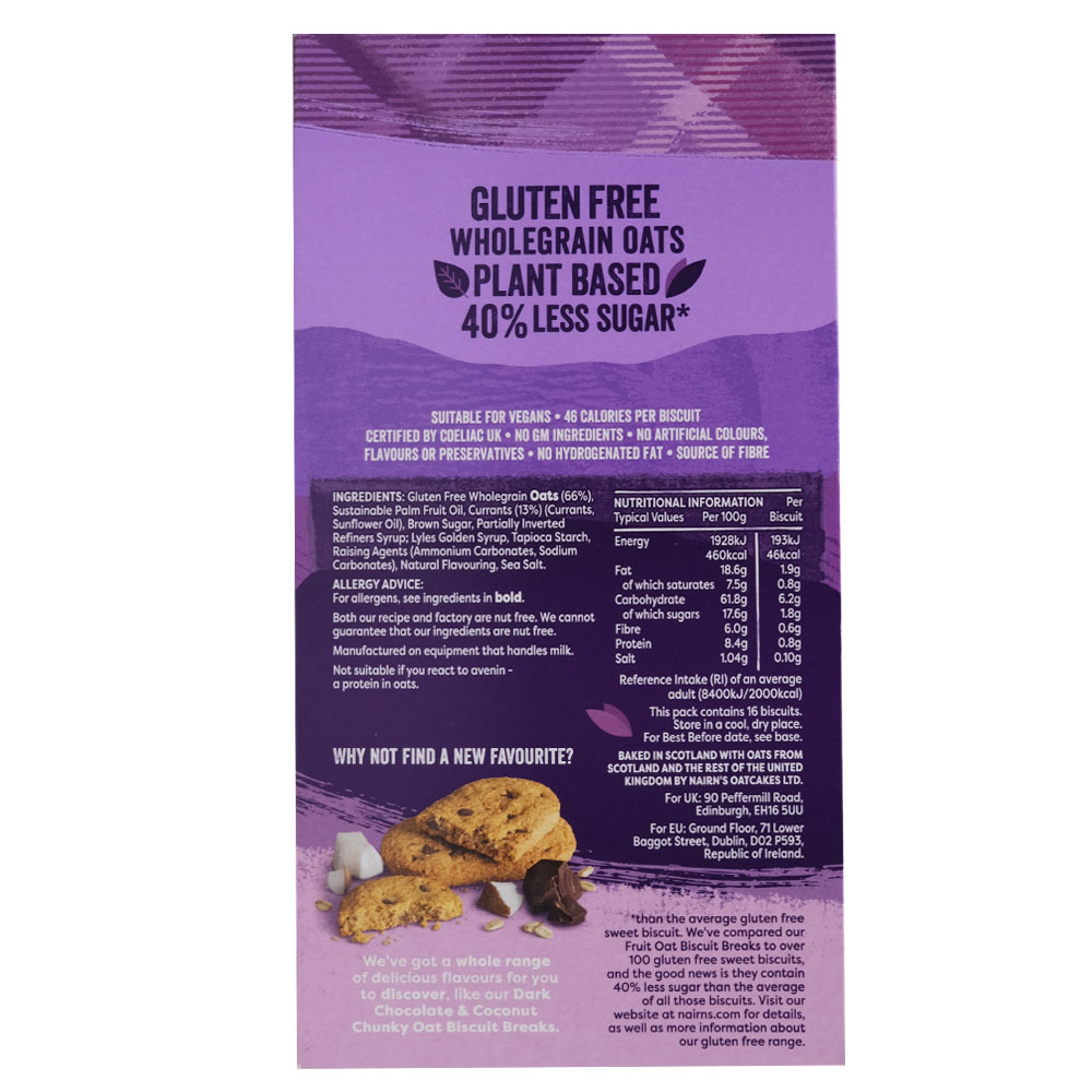 Nairn's Fruits Oat Biscuit Breaks 160g back image