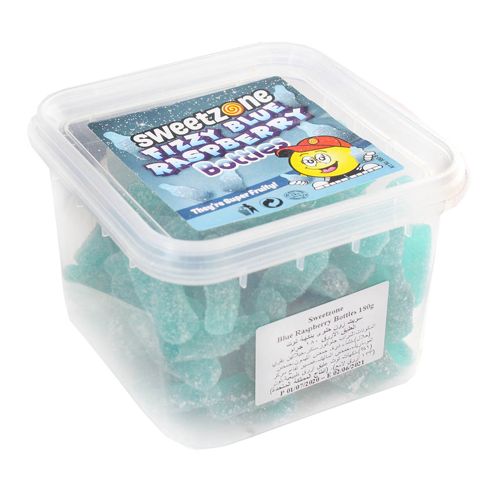 Sweetzone Fizzy Blue Raspberry Bottles 180g - Available at Alosra Online Supermarket