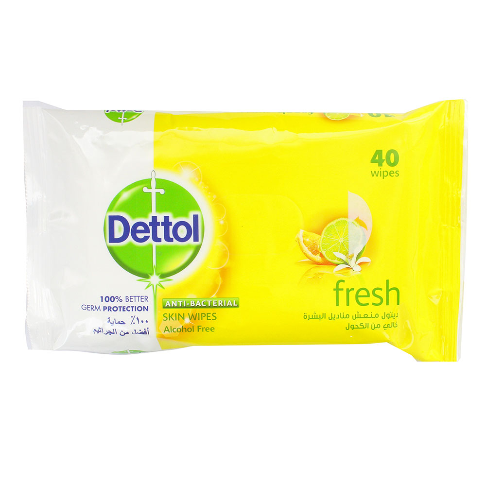 Dettol Fresh Antibacterial Wipes 40's - Available at Alosra Online Supermarket
