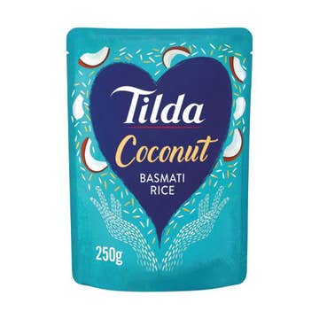 Tilda Steamed Coconut Basmati Rice 250g - Available at Alosra Online Supermarket